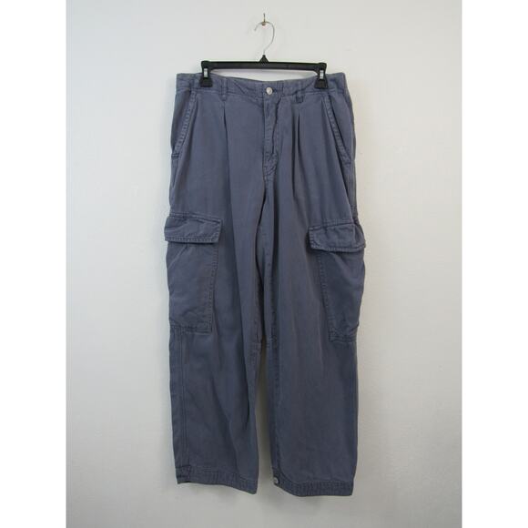 Free People Size 10 Blue First Light Utility Pants Cargo Pants Joggers Straight - Picture 2 of 11
